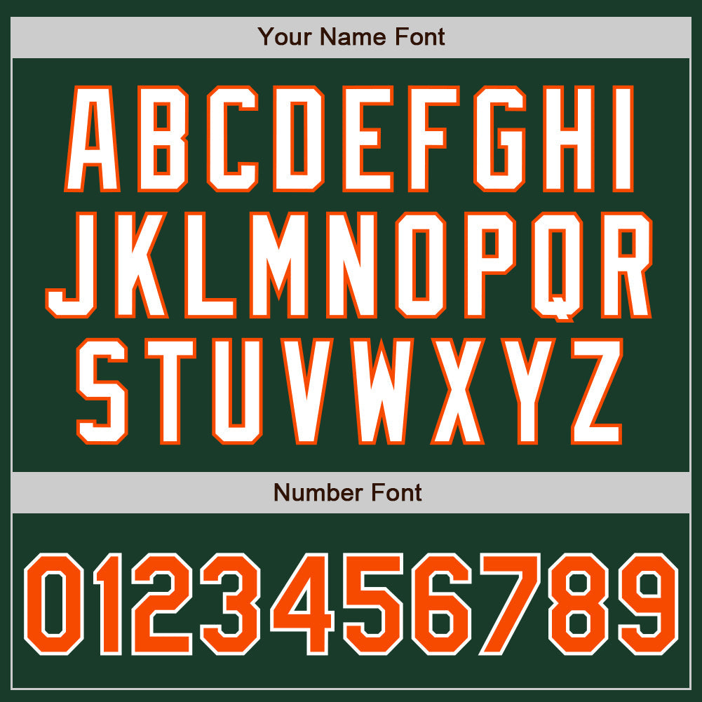 Custom Green Orange-White Authentic Two Tone Baseball Jersey view 5
