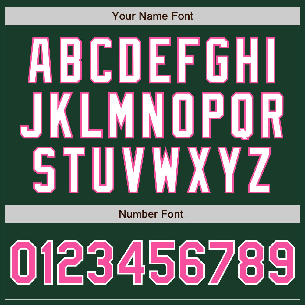 Custom Green Pink-White Authentic Two Tone Baseball Jersey view 5