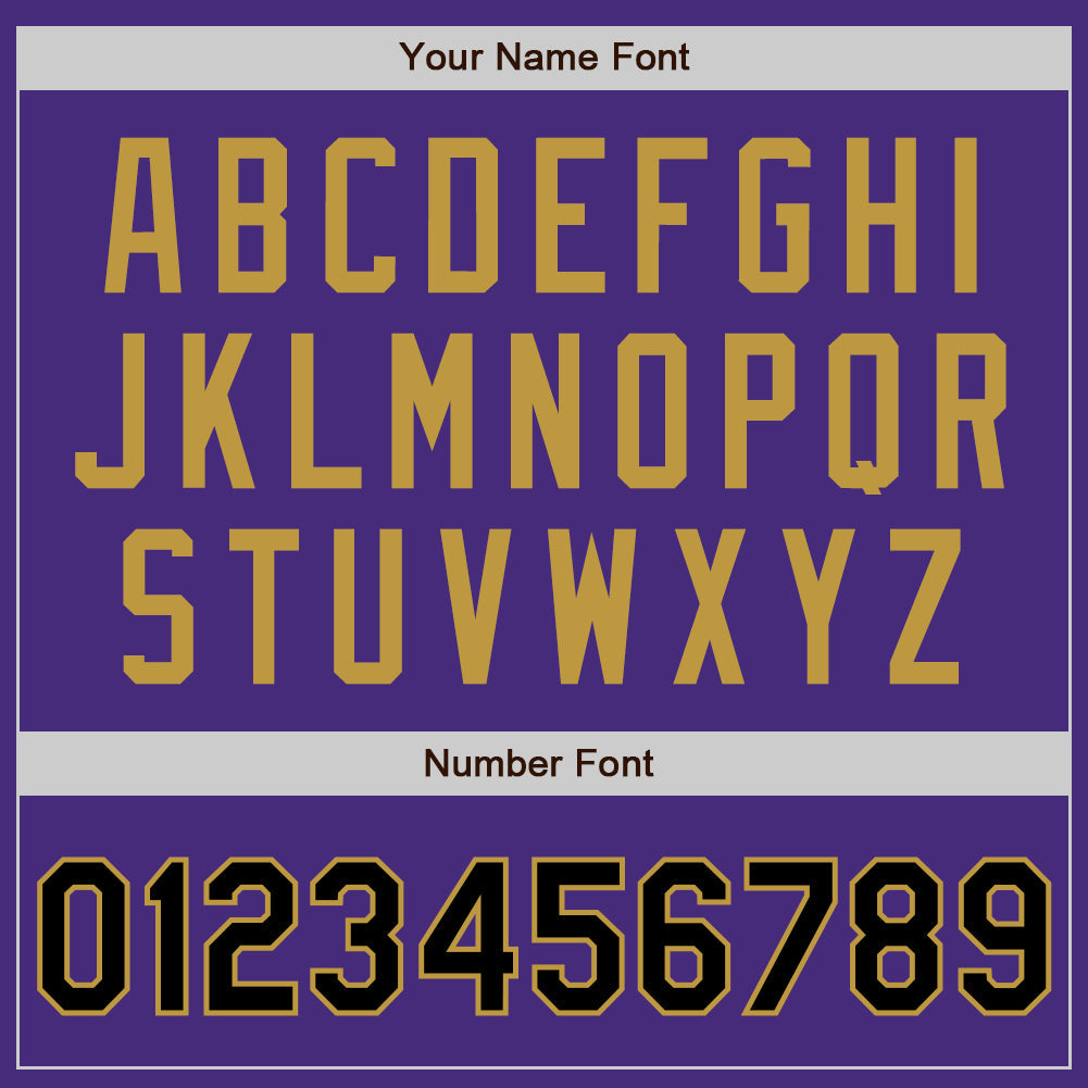 Custom Purple Black-Old Gold Authentic Two Tone Baseball Jersey view 5