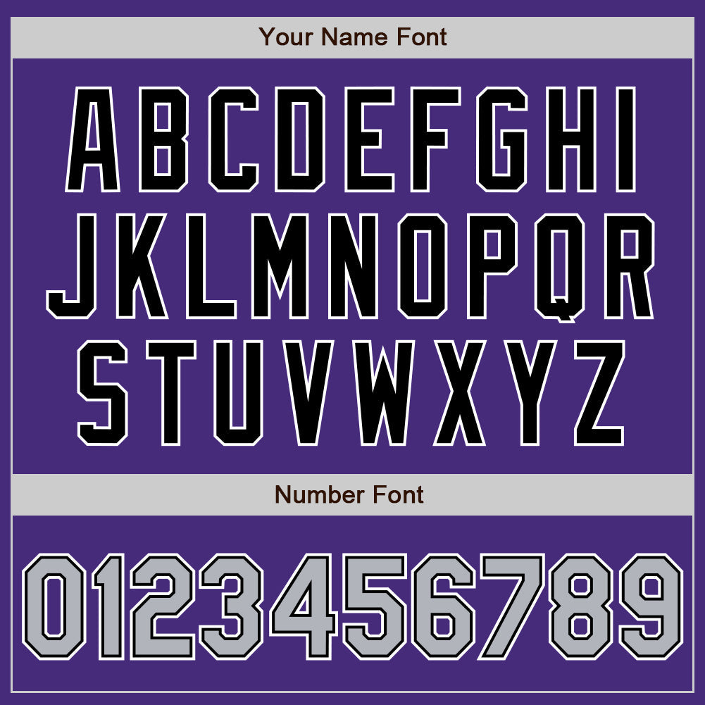 Custom Purple Gray-Black Authentic Two Tone Baseball Jersey view 5