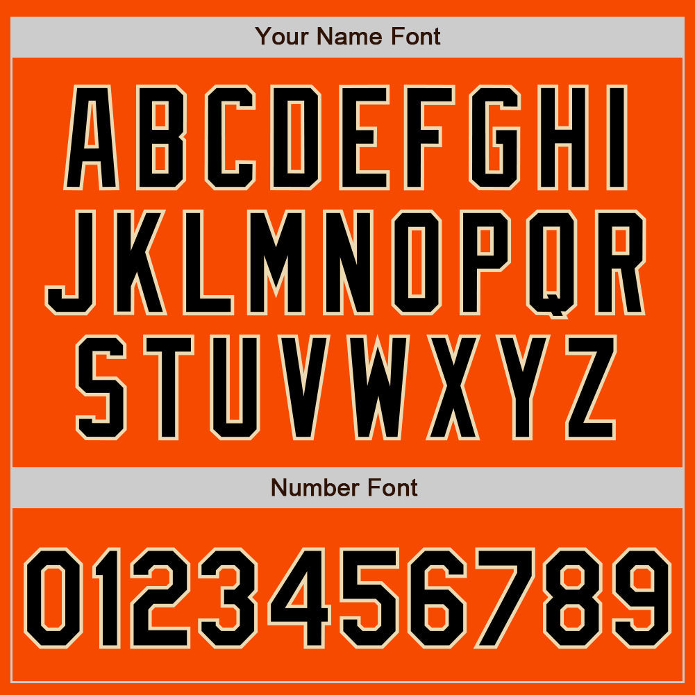 Custom Orange Black-Cream Authentic Two Tone Baseball Jersey view 5