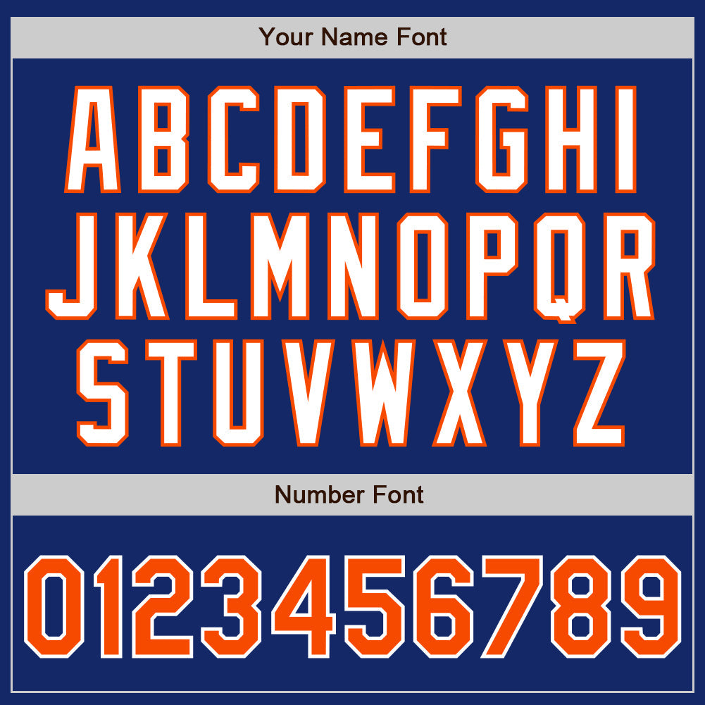 Custom Royal Orange-White Authentic Two Tone Baseball Jersey view 5