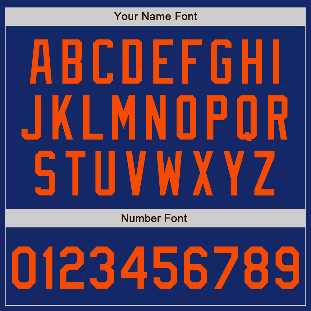 Custom Royal Orange Authentic Two Tone Baseball Jersey view 5