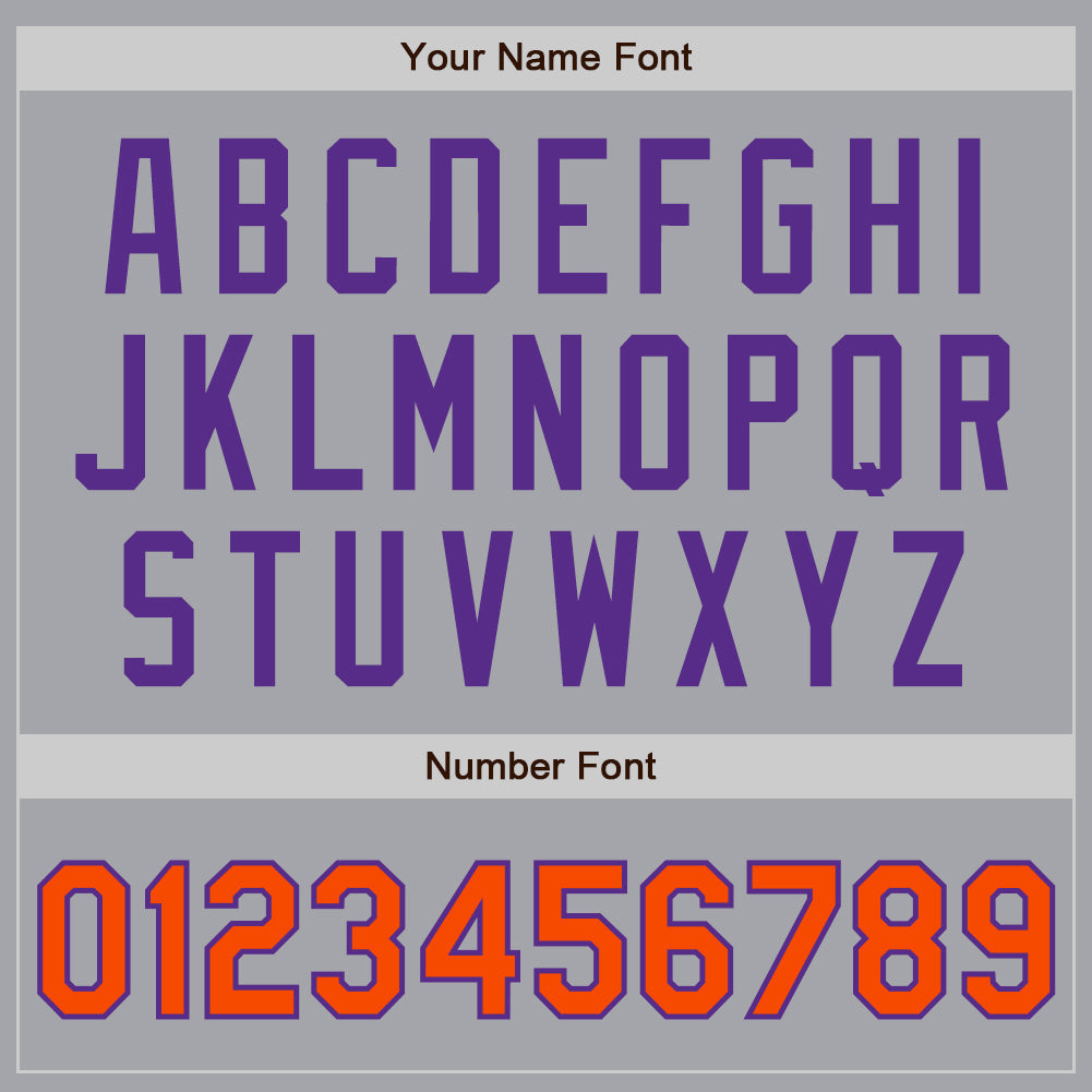 Custom Gray Orange-Purple Authentic Two Tone Baseball Jersey view 5