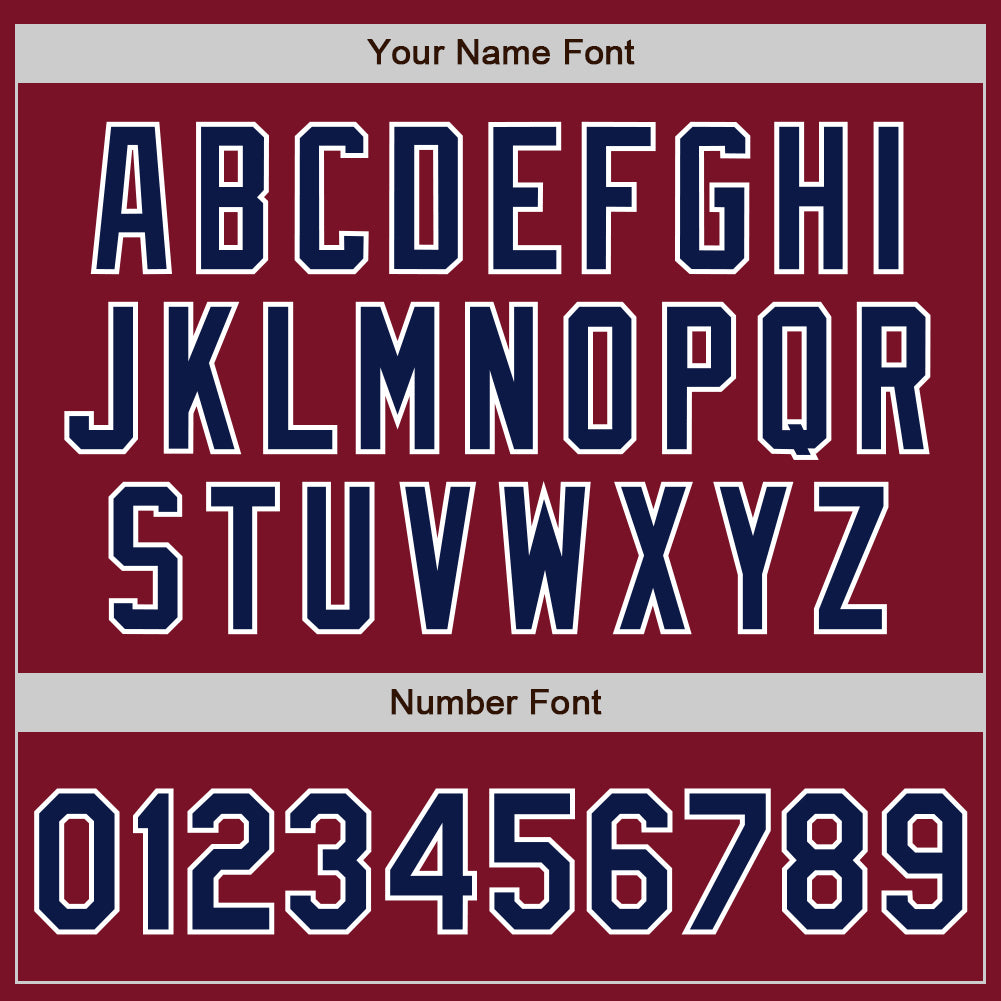 Custom Crimson Navy-White Authentic Two Tone Baseball Jersey view 5