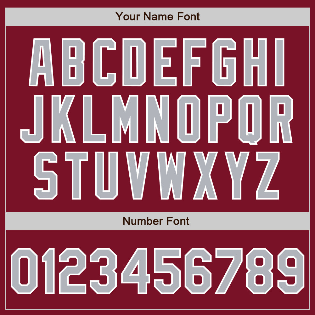 Custom Crimson Gray-White Authentic Two Tone Baseball Jersey view 5