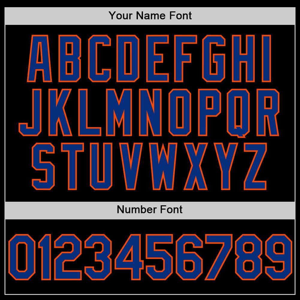 Custom Black Royal Orange-White Digital Camo Two Tone Authentic Baseball Jersey view 5