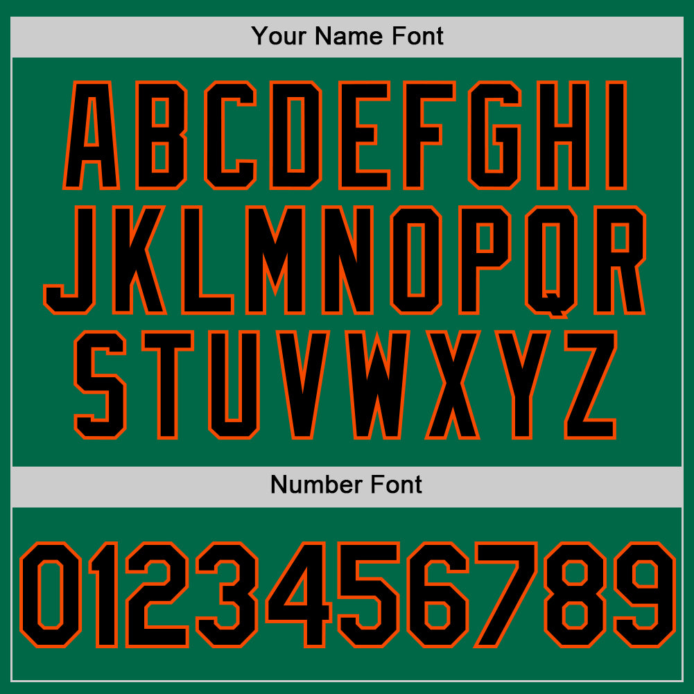 Custom Kelly Green Black Orange-White Digital Camo Two Tone Authentic Baseball Jersey view 5