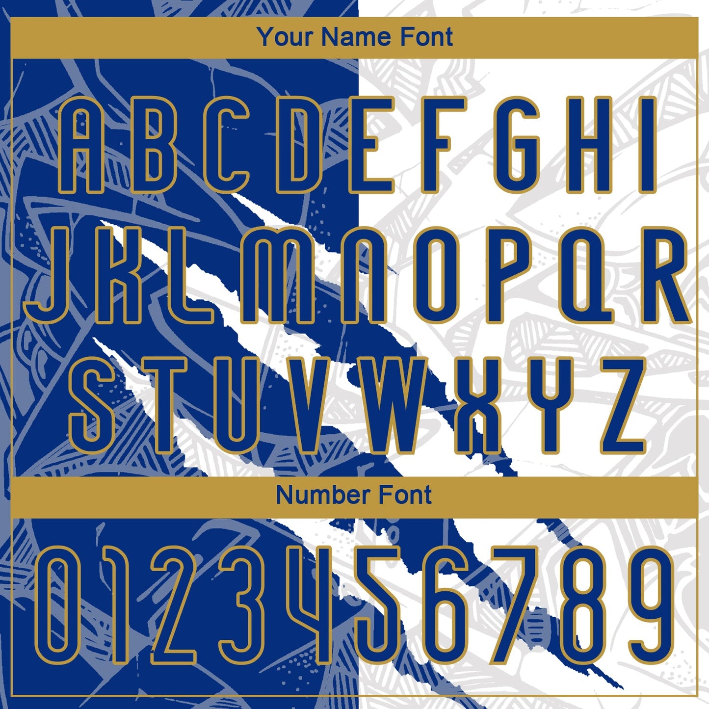 Custom Graffiti Pattern Royal-Old Gold Scratch Sublimation Volleyball Uniform Jersey view 6