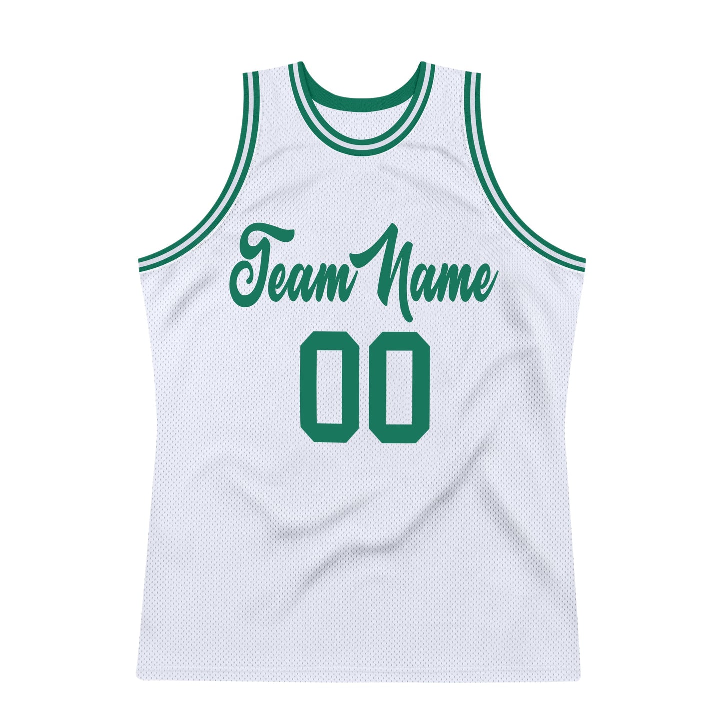 Custom White Kelly Green Authentic Throwback Basketball Jersey view 7