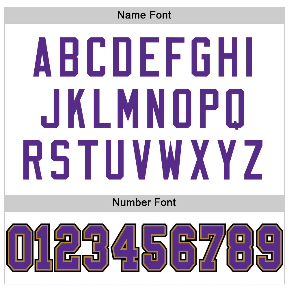 Custom White Purple-Old Gold Mesh Authentic Football Jersey view 4