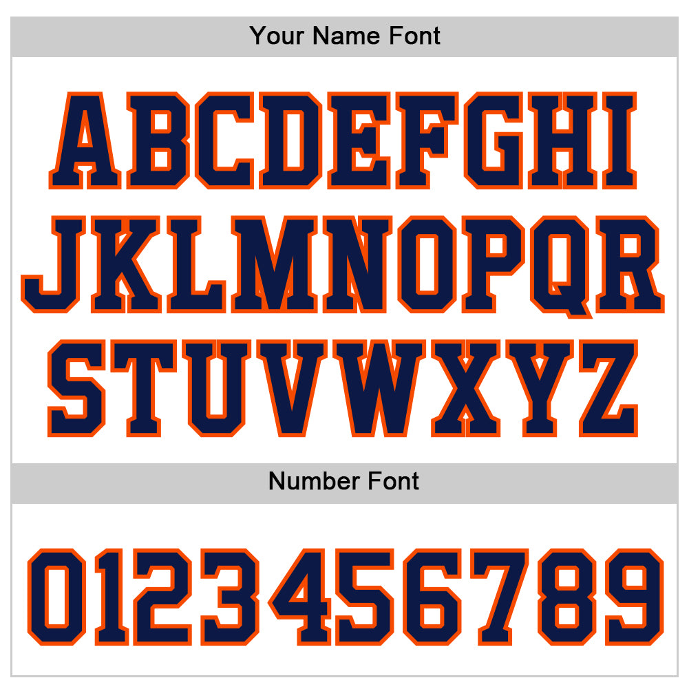 Custom White Navy-Orange Authentic Sleeveless Baseball Jersey view 4