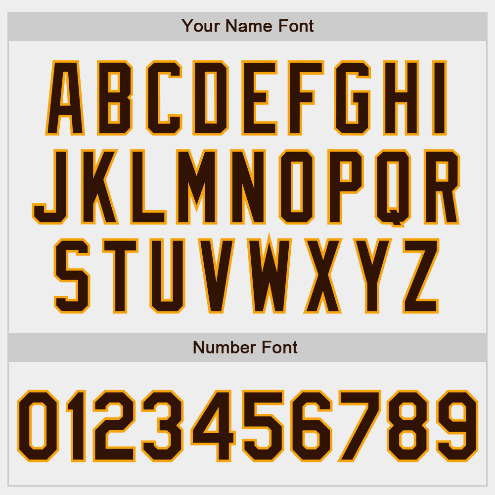 Custom White Brown-Gold Authentic Baseball Jersey view 5