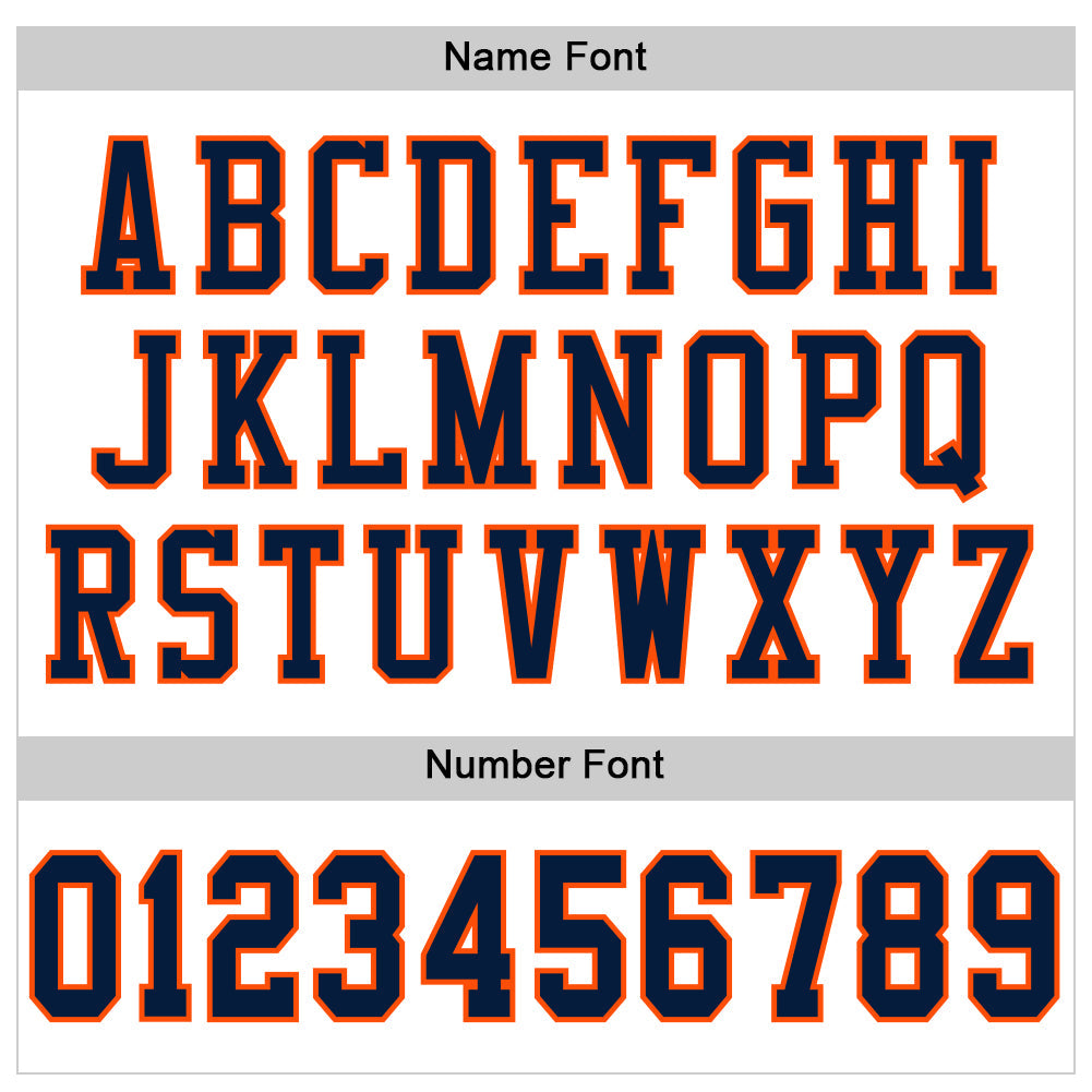 Custom White Navy-Orange Mesh Authentic Football Jersey view 4