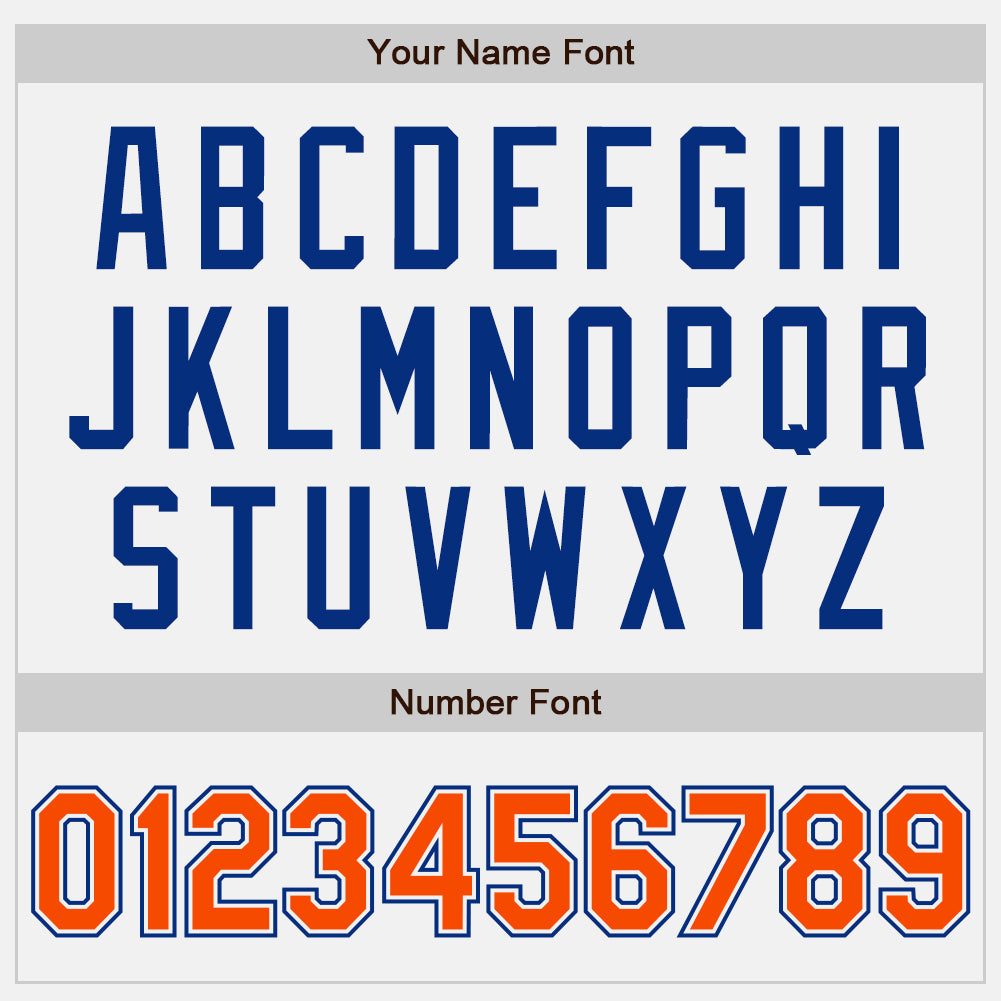 Custom White Orange-Royal Authentic Baseball Jersey view 5