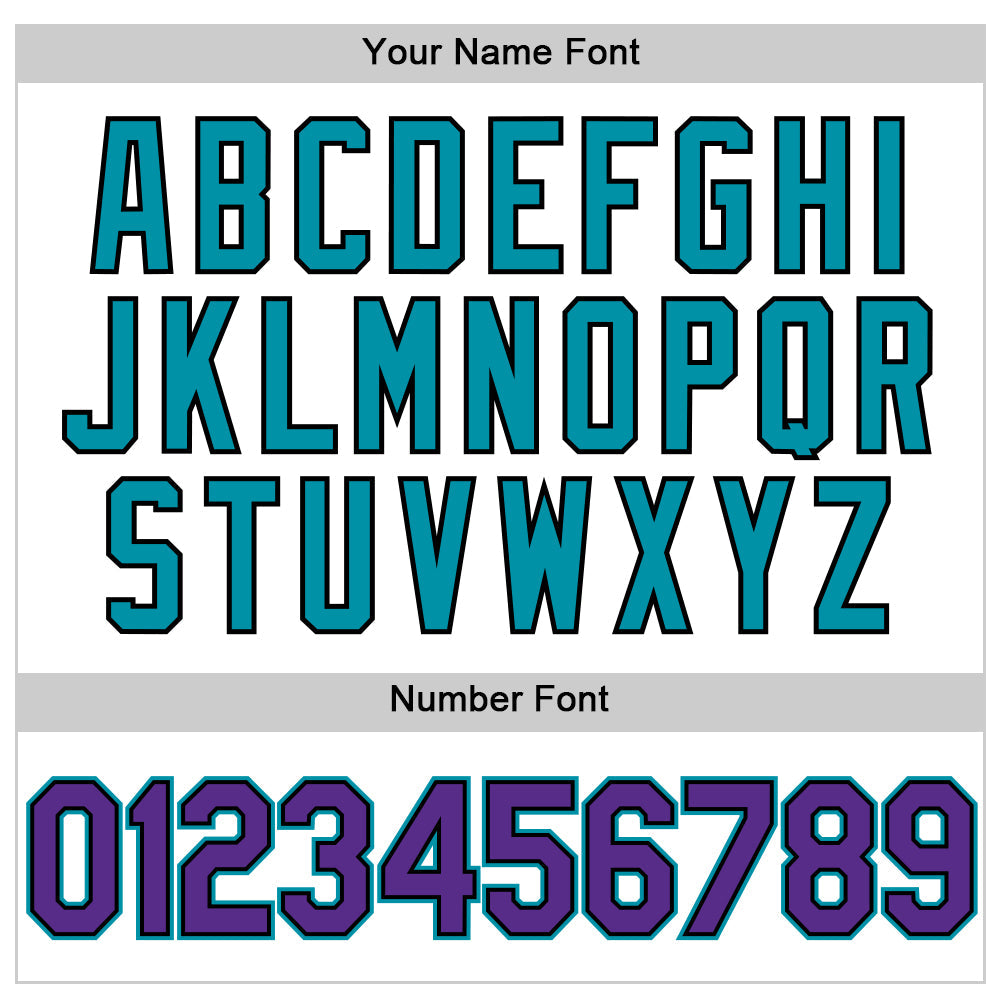 Custom White Purple Black-Teal Authentic Throwback Baseball Jersey view 5