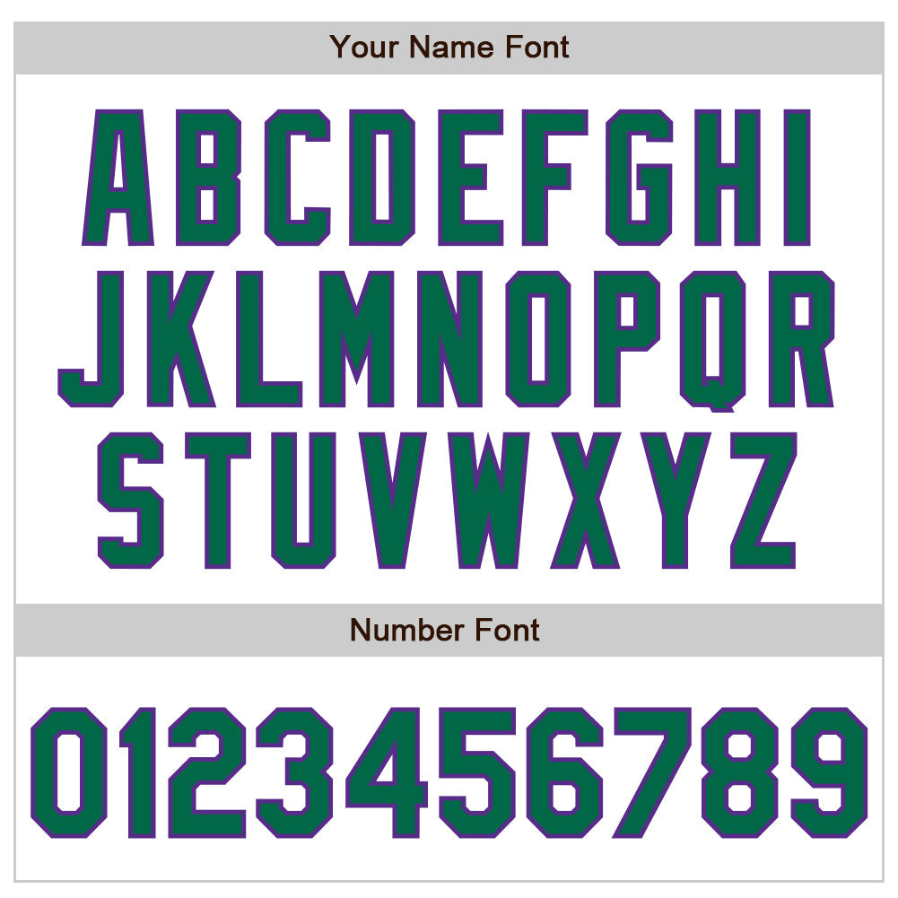 Custom White Kelly Green-Purple Authentic Baseball Jersey view 8