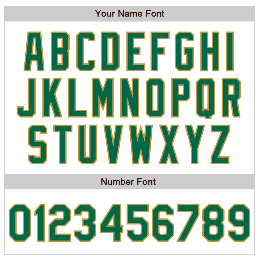 Custom White Kelly Green-Old Gold Authentic Baseball Jersey view 8