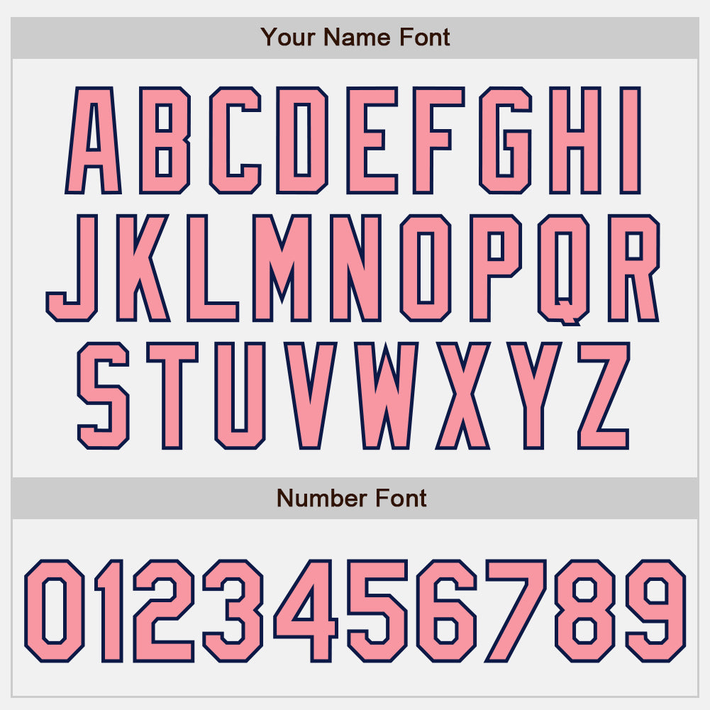 Custom White Medium Pink-Navy Authentic Baseball Jersey view 5