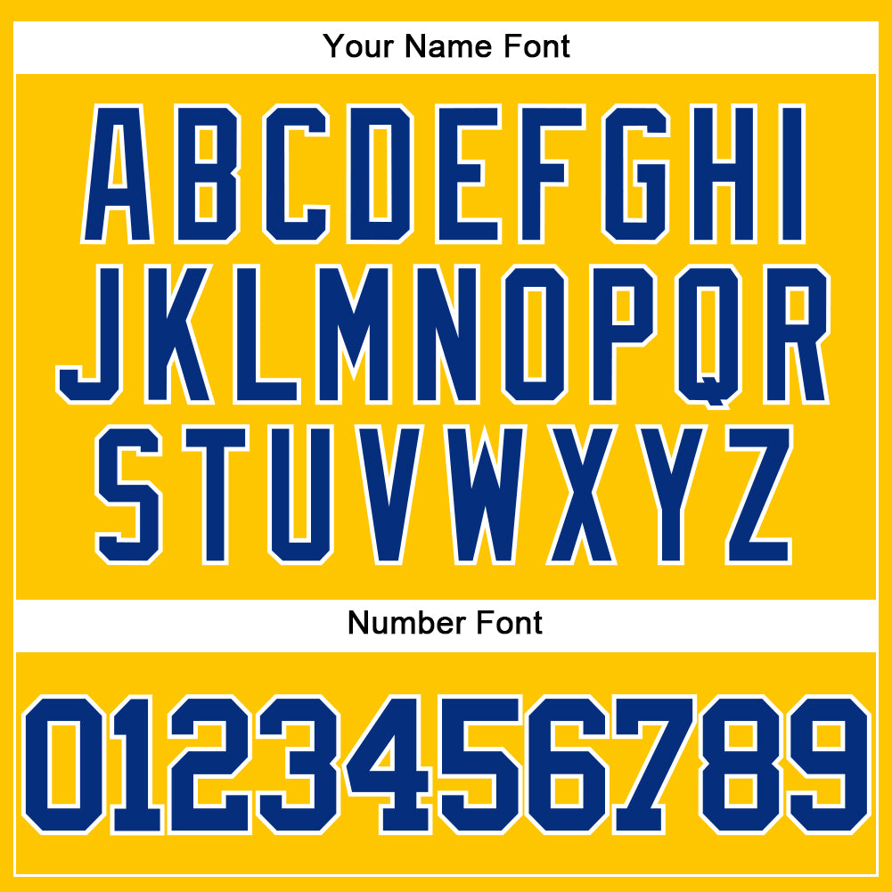 Custom Yellow Royal-White Authentic Baseball Jersey view 5