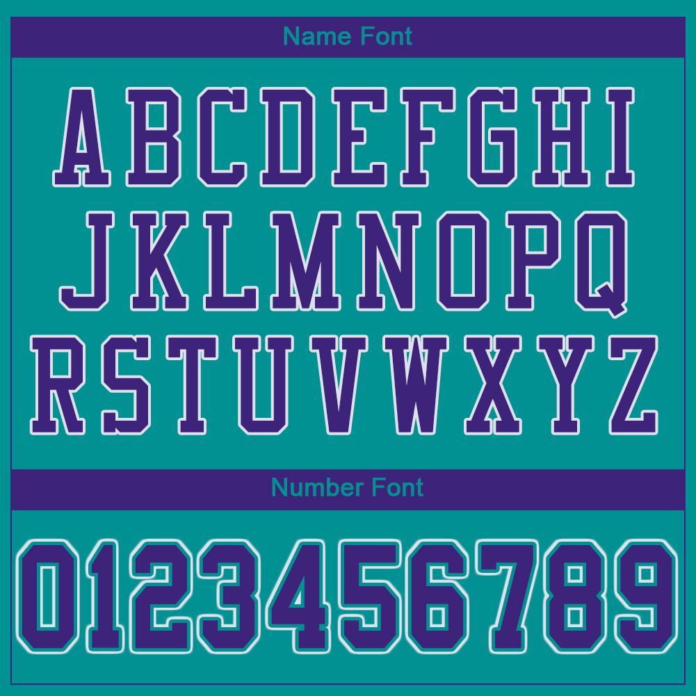 Custom Aqua Purple-White Mesh Authentic Football Jersey view 5