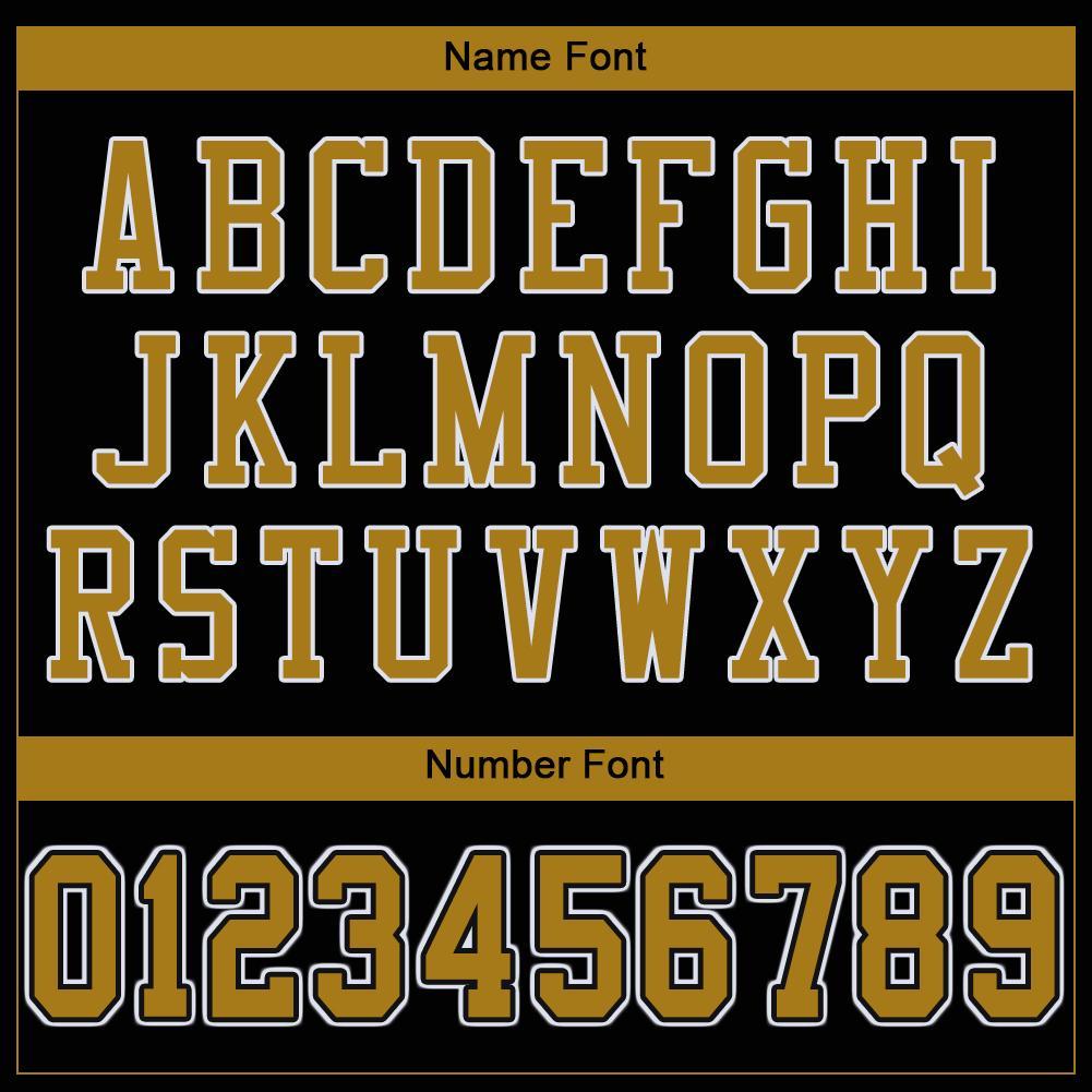 Custom Black Old Gold-White Mesh Authentic Football Jersey view 5