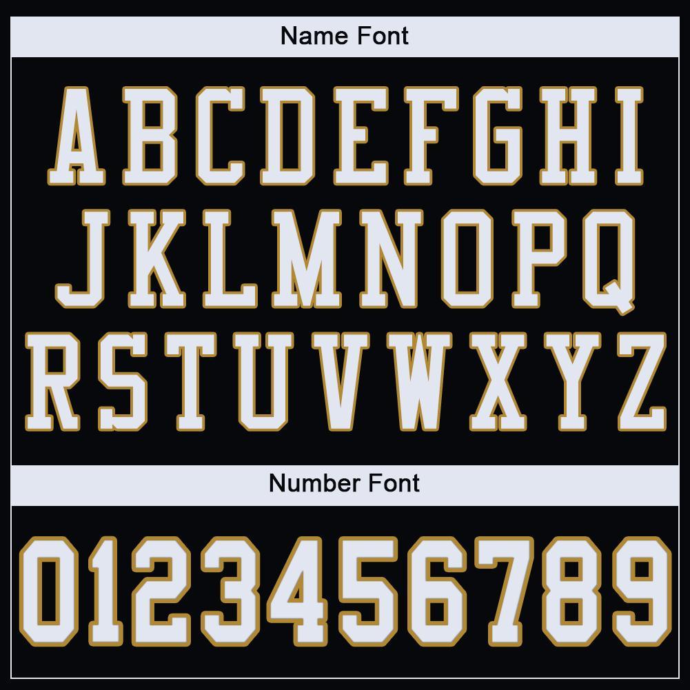 Custom Black White-Old Gold Mesh Authentic Football Jersey view 5