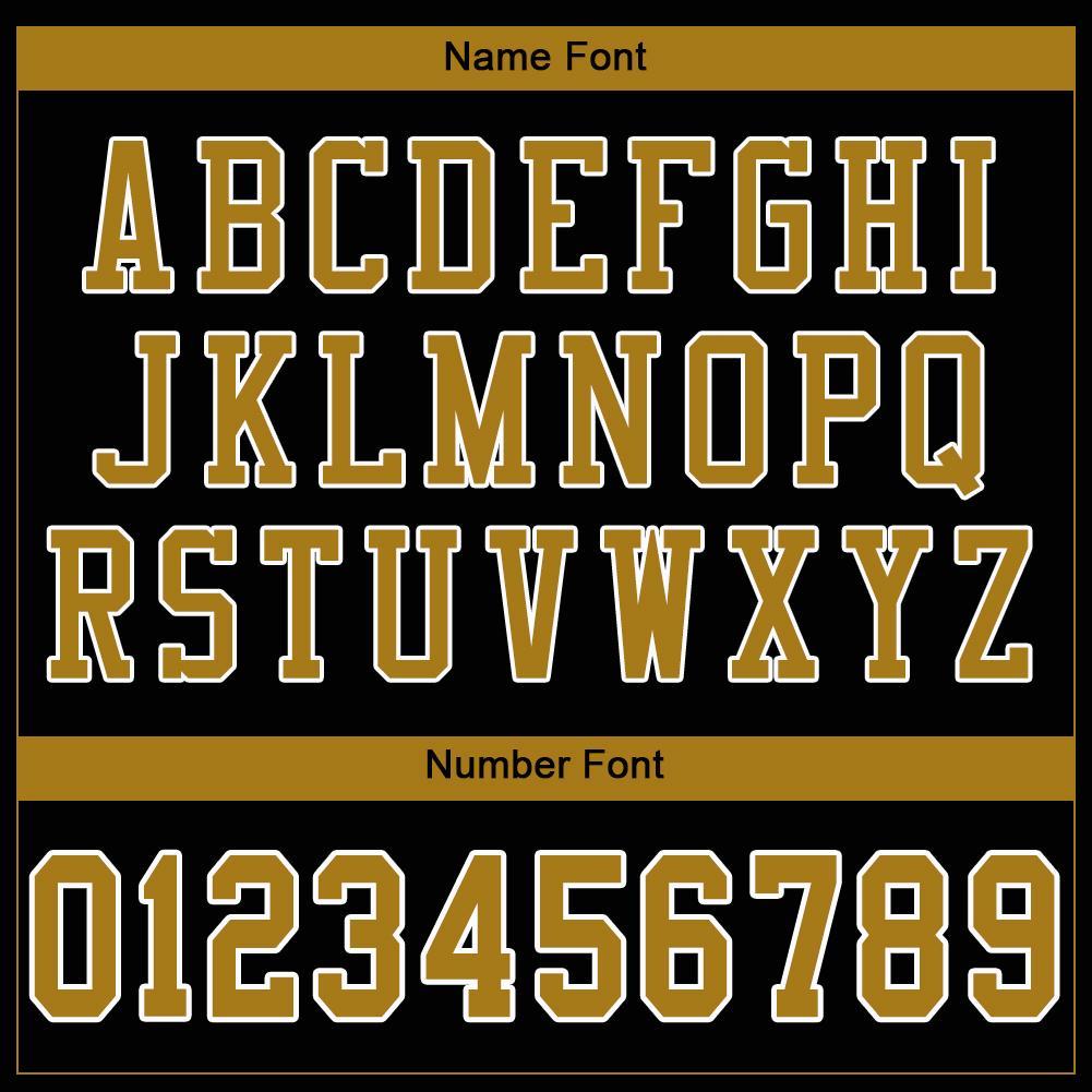 Custom Black Old Gold-White Mesh Authentic Football Jersey view 5