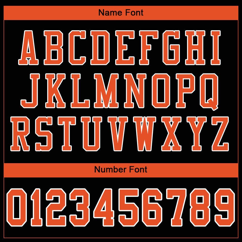 Custom Black Orange-White Mesh Authentic Football Jersey view 5