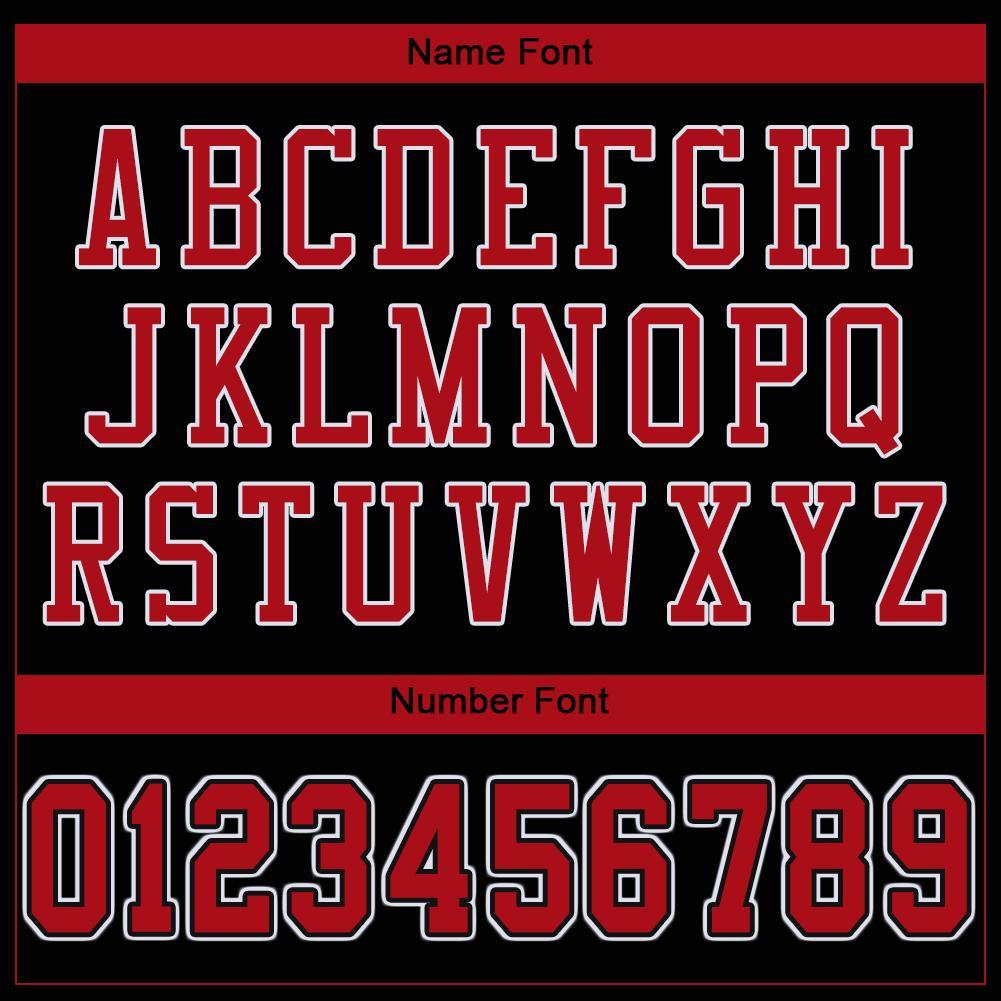 Custom Black Red-White Mesh Authentic Football Jersey view 6