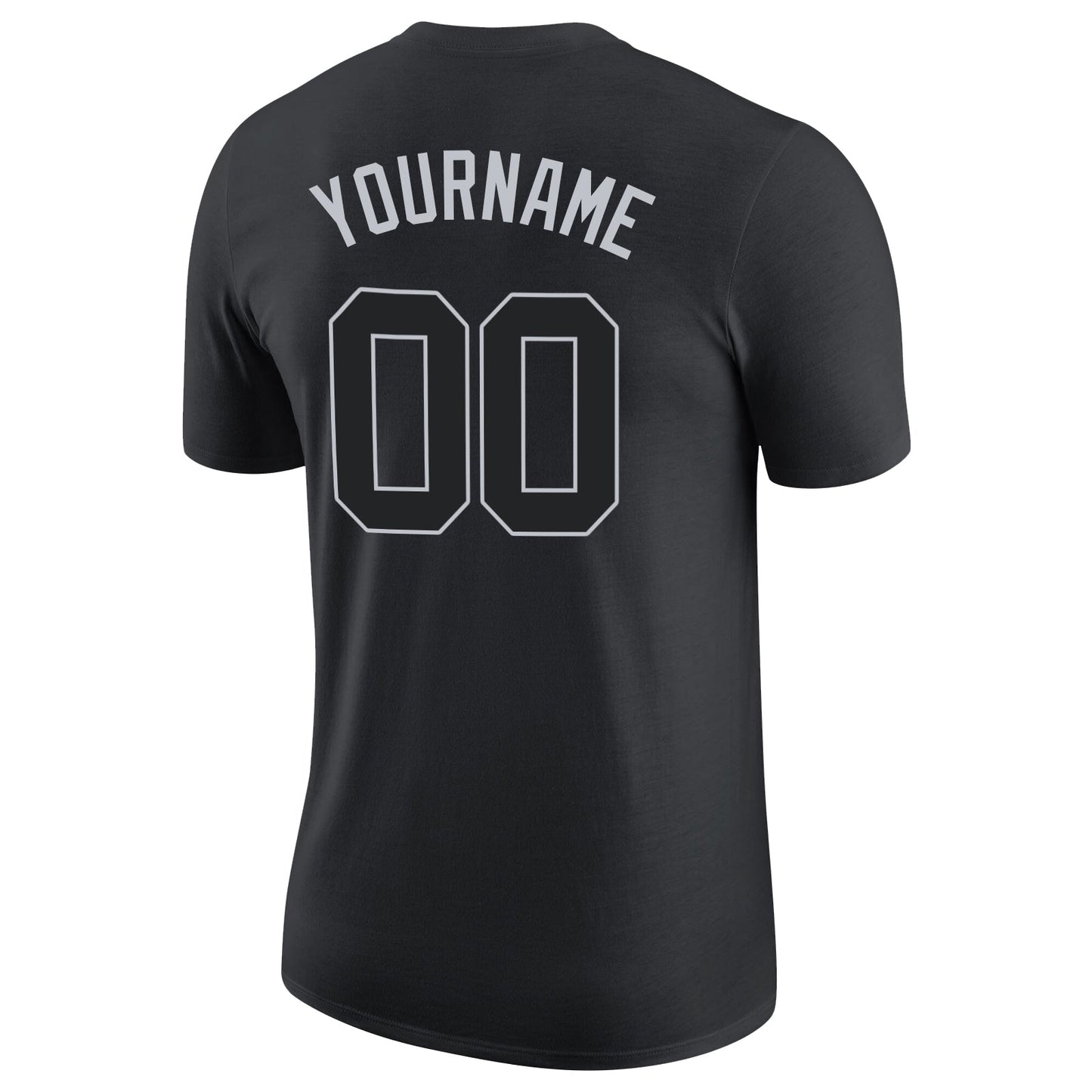 Custom Black Black-Gray Performance T-Shirt view 6