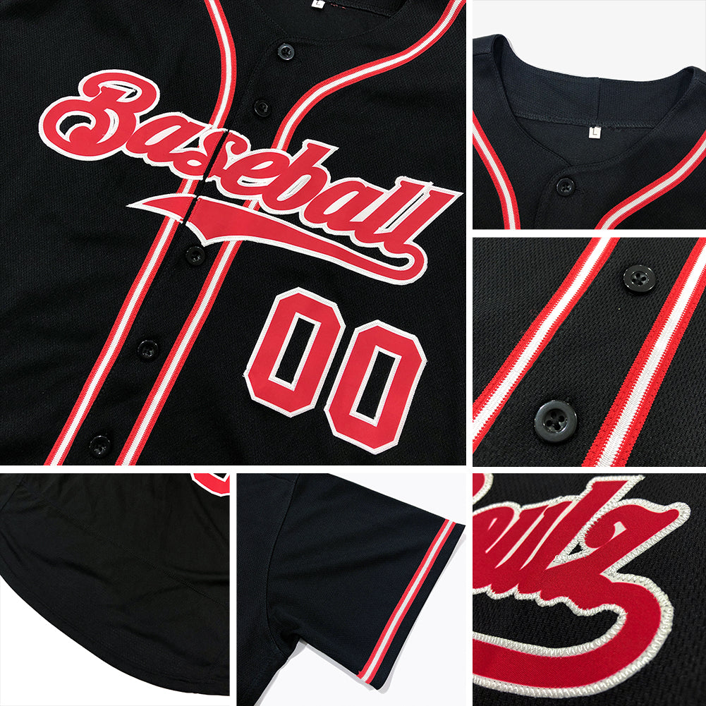 Custom Black Light Blue-White Authentic Baseball Jersey view 6