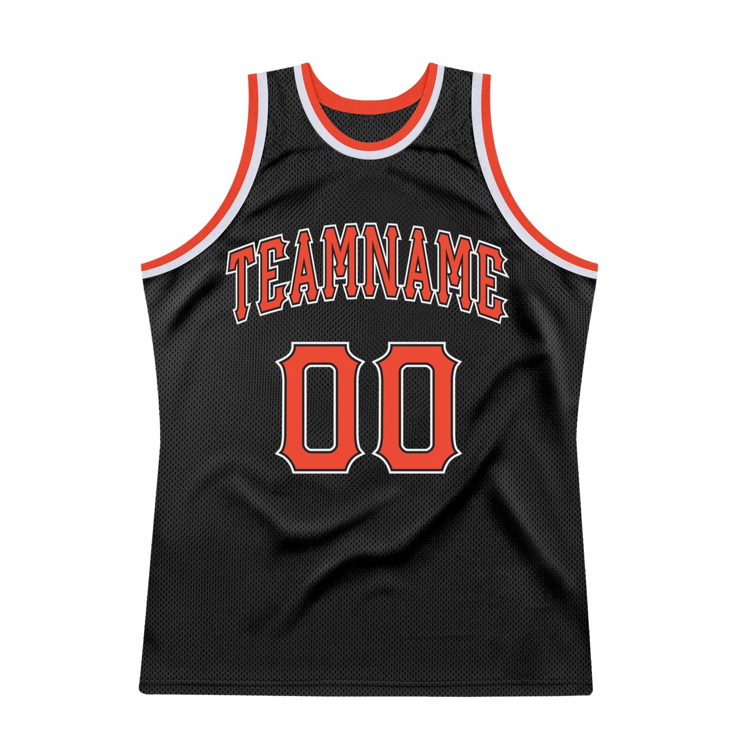 Custom Black Orange-White Authentic Throwback Basketball Jersey view 6