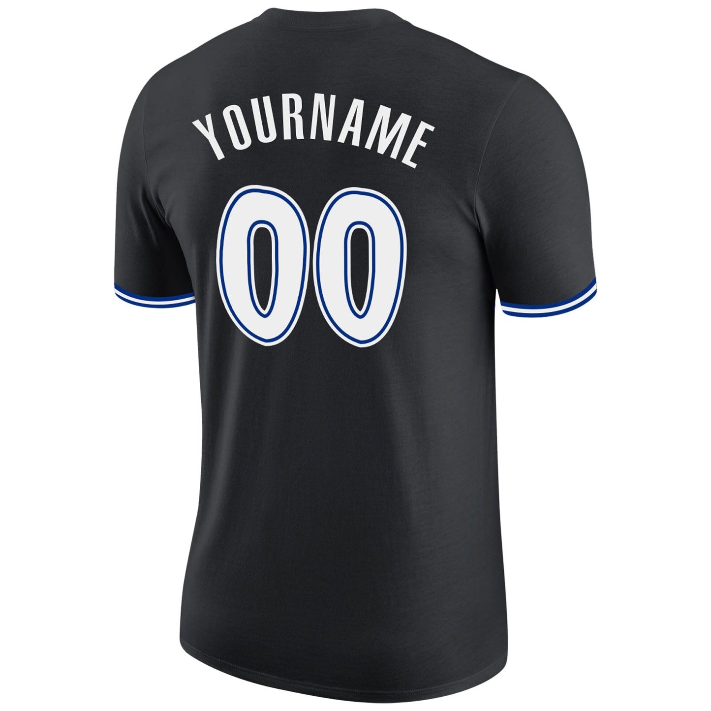 Custom Black White-Royal Performance T-Shirt view 6