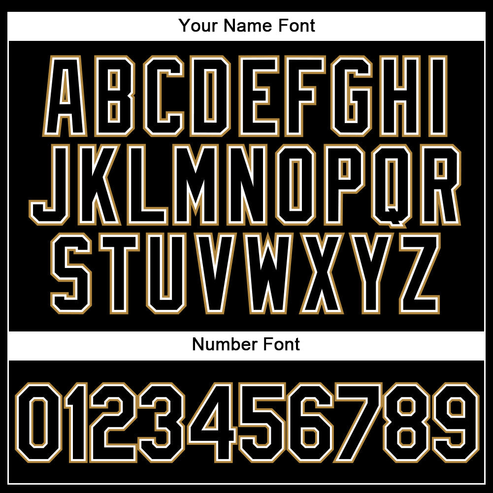 Custom Black Black-Old Gold Authentic Baseball Jersey view 5