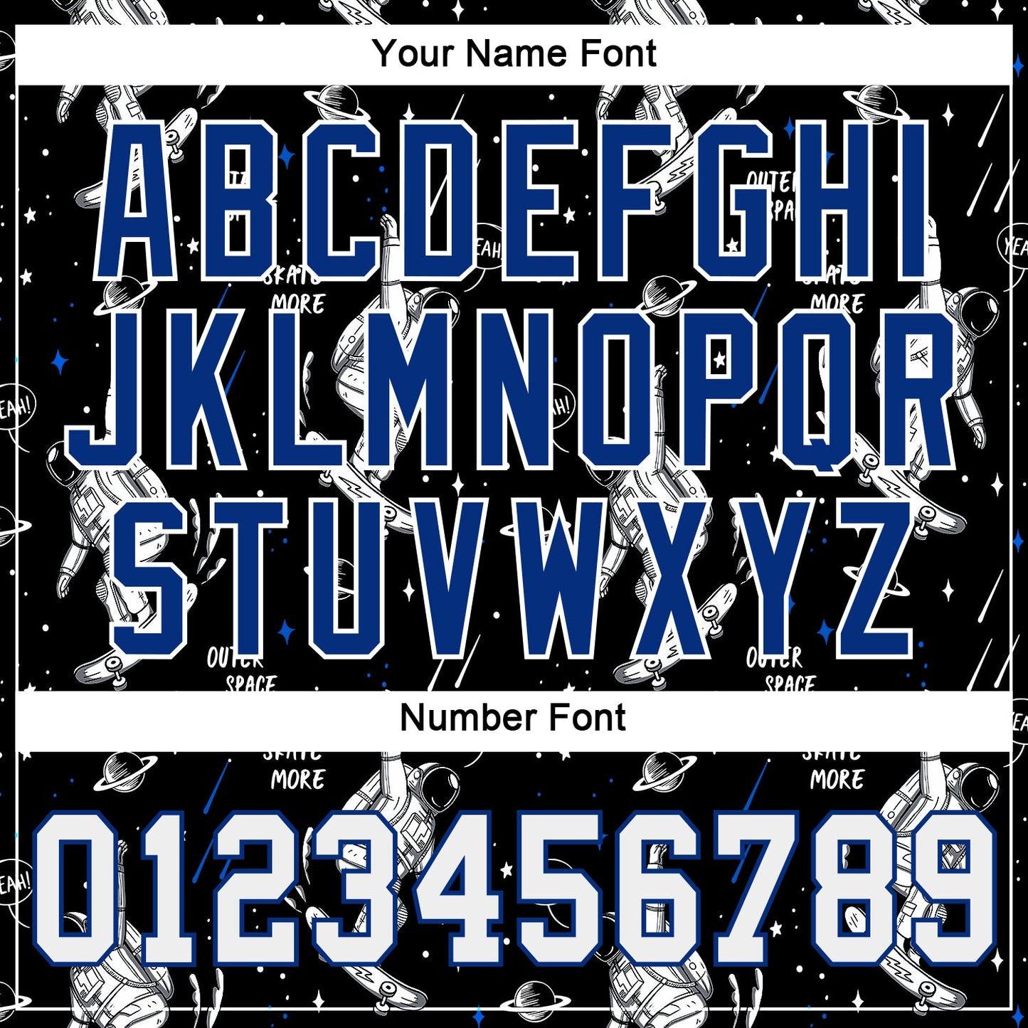 Custom Black White-Royal 3D Pattern Design Astronaut Authentic Baseball Jersey view 5