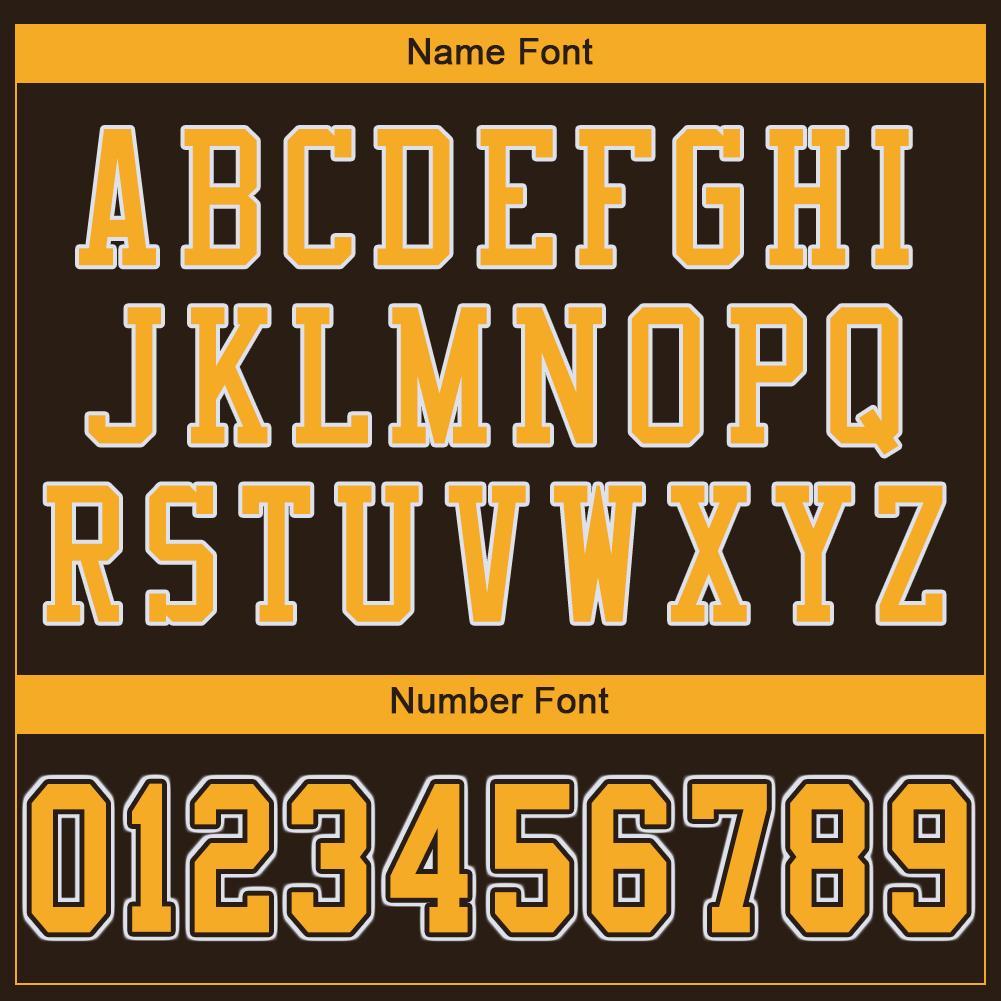 Custom Brown Gold-White Mesh Authentic Football Jersey view 5