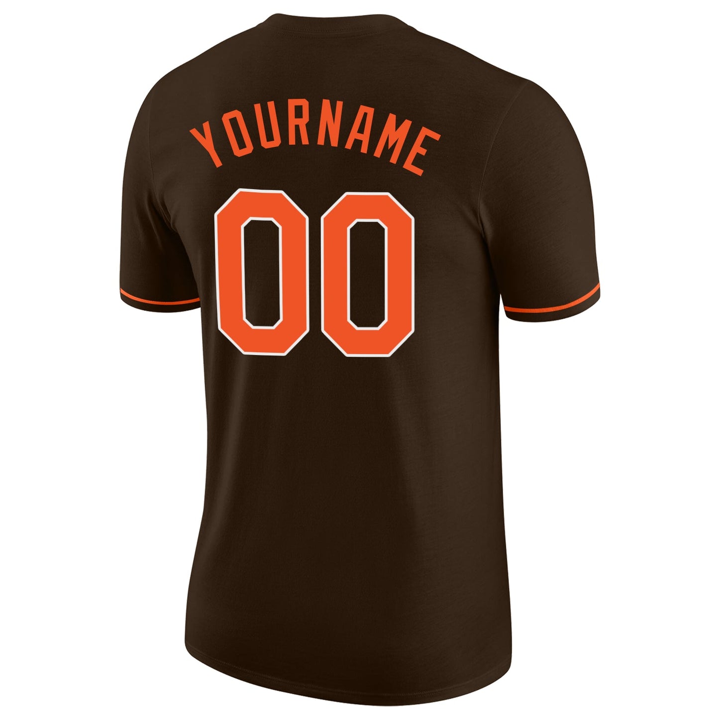 Custom Brown Orange-White Performance T-Shirt view 6