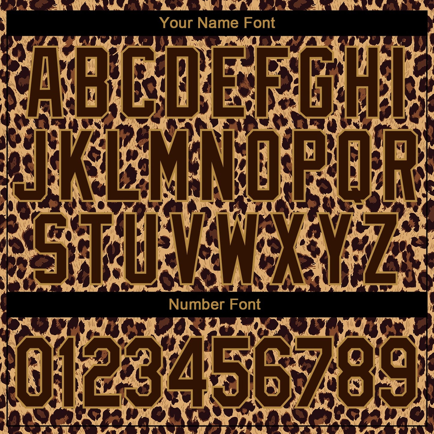 Custom Brown Brown-Old Gold 3D Pattern Design Leopard Performance T-Shirt view 4