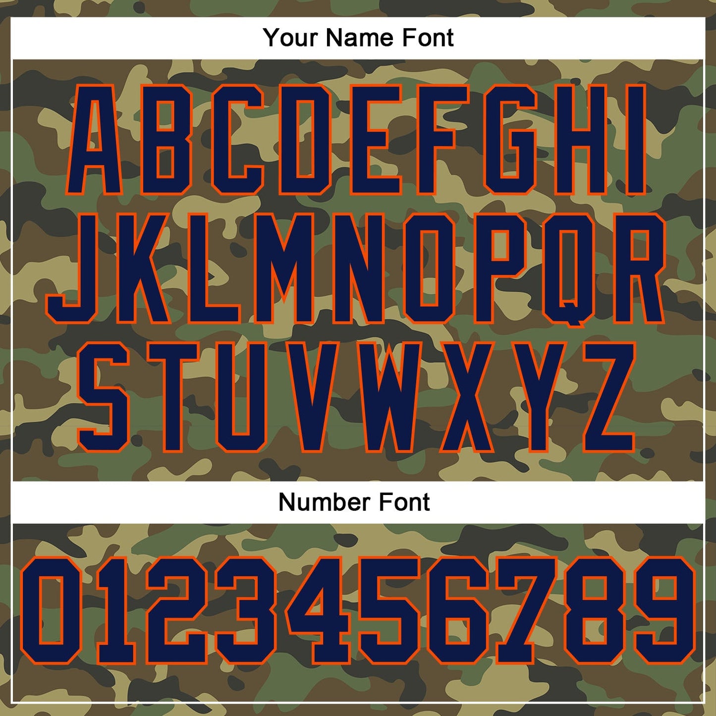 Custom Camo Navy-Orange Authentic Salute To Service Baseball Jersey view 5