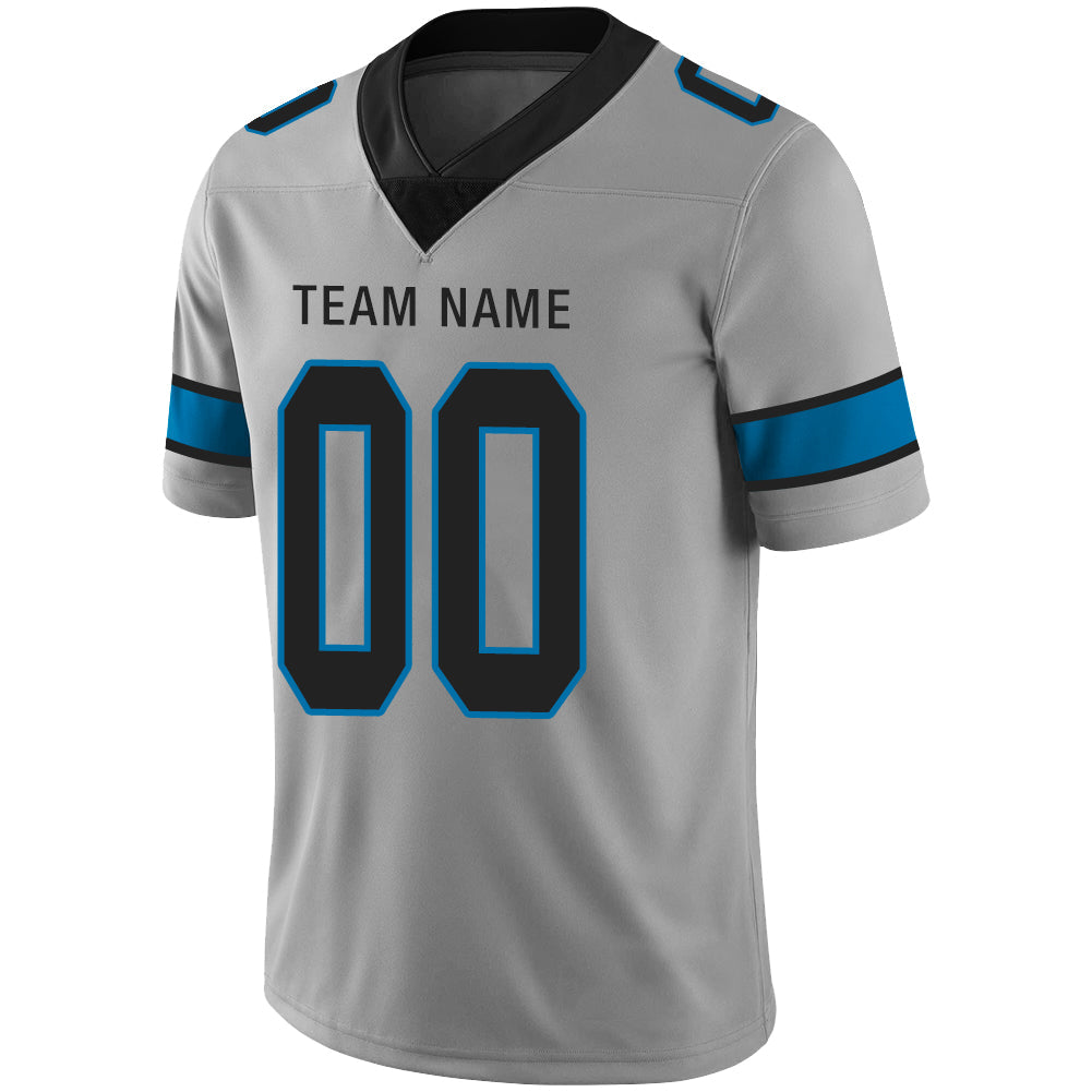 Custom C.Panther Stitched American Football Jerseys Personalize Birthday Gifts Grey Jersey view 4