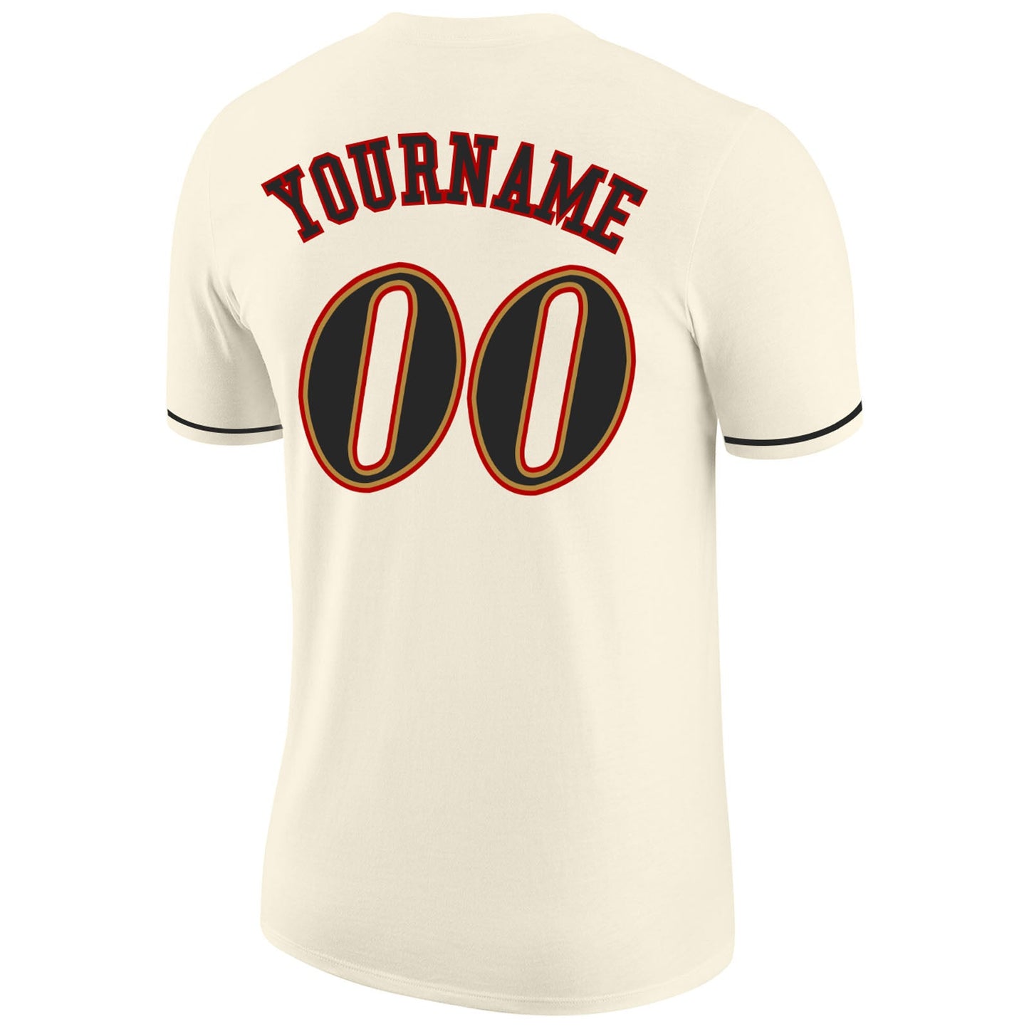 Custom Cream Black-Old Gold Performance T-Shirt view 6