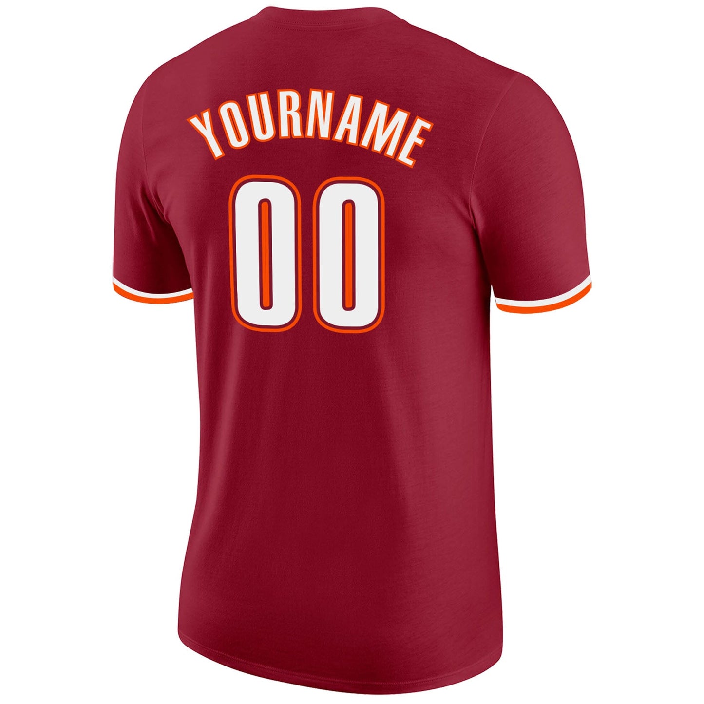 Custom Crimson White-Orange Performance T-Shirt view 6