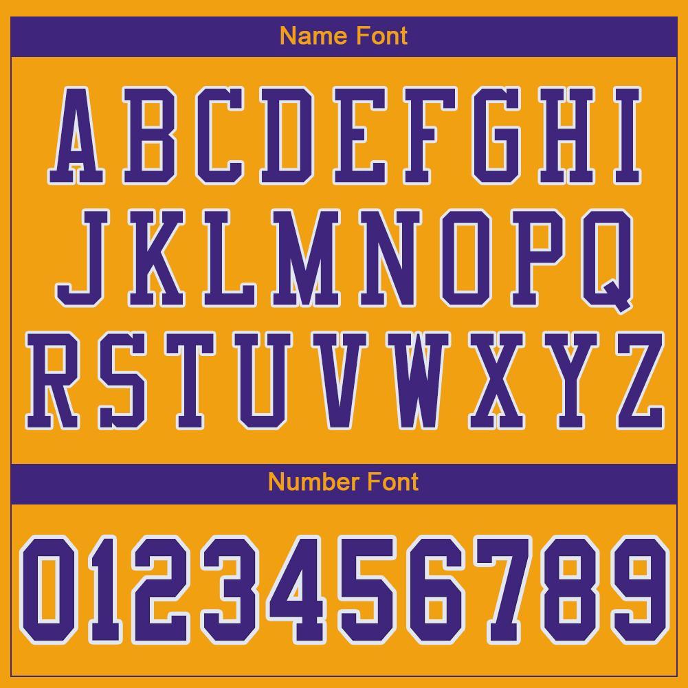 Custom Gold Purple-White Mesh Authentic Football Jersey view 5