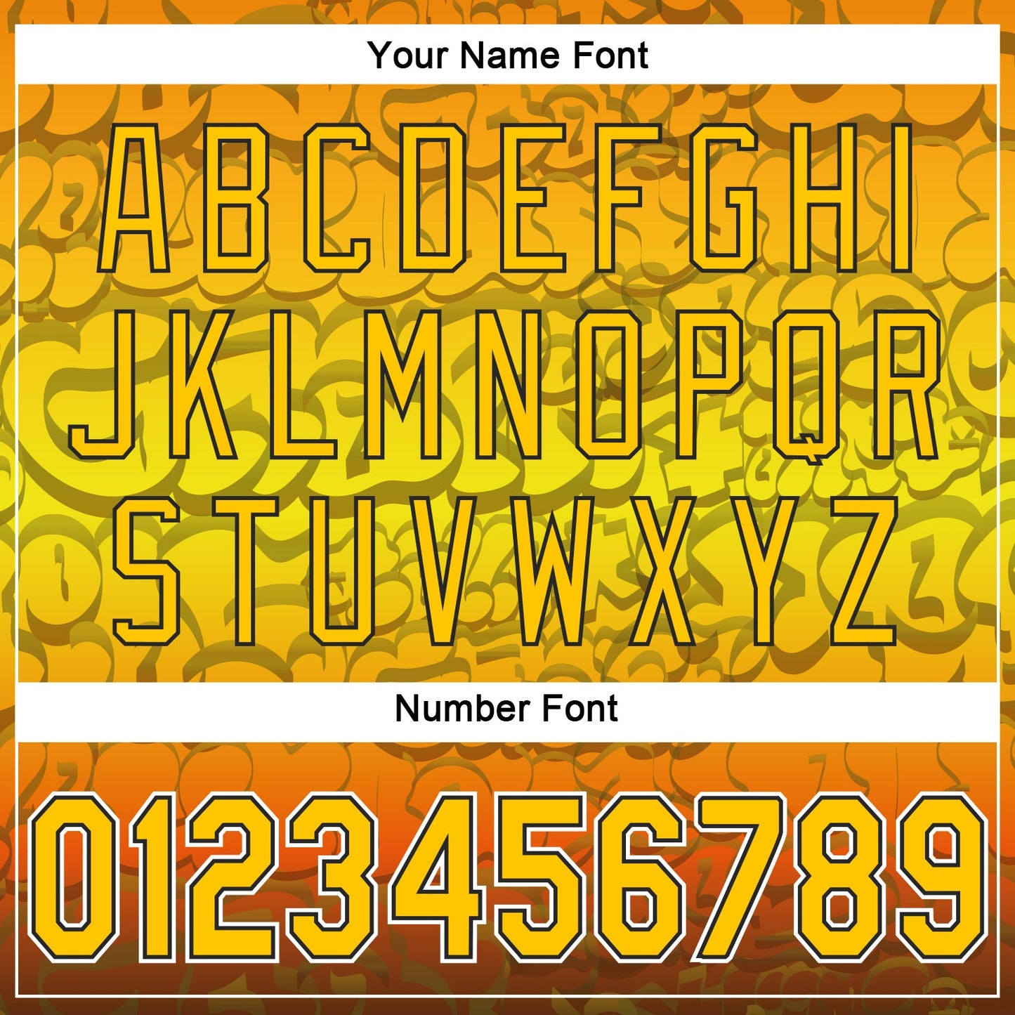 Custom Graffiti Pattern Gold-Black 3D Authentic Baseball Jersey view 5