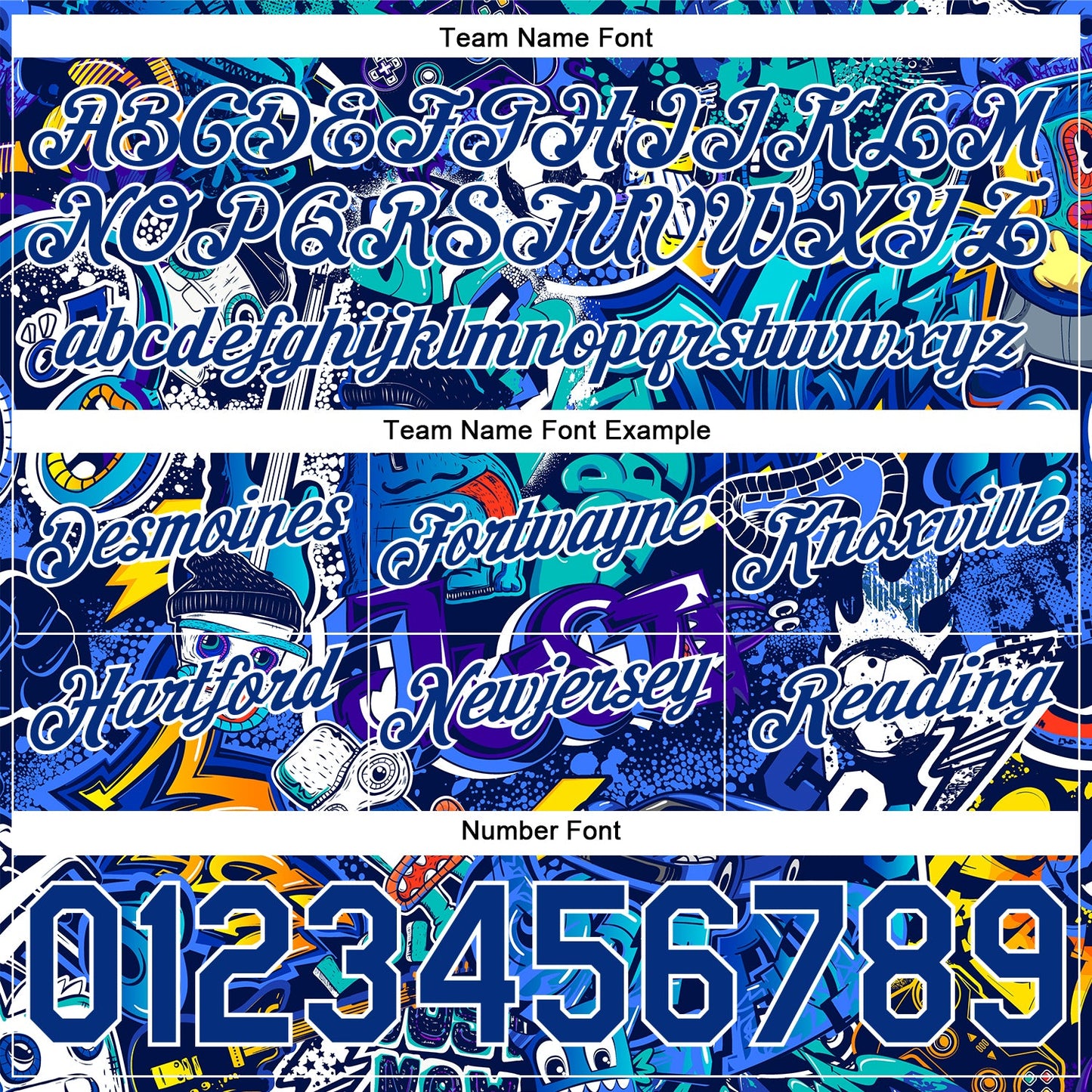 Custom Graffiti Pattern Royal-White 3D Authentic Basketball Shorts view 4