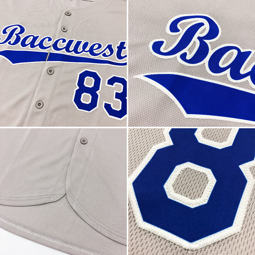 Custom Gray Black-Gold Authentic Baseball Jersey view 6