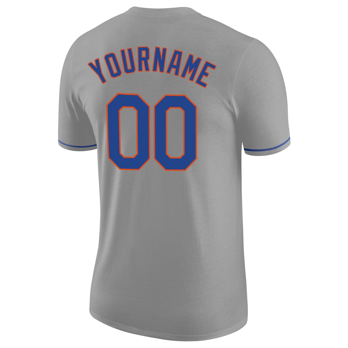 Custom Gray Royal-Orange Performance T-Shirt view 6