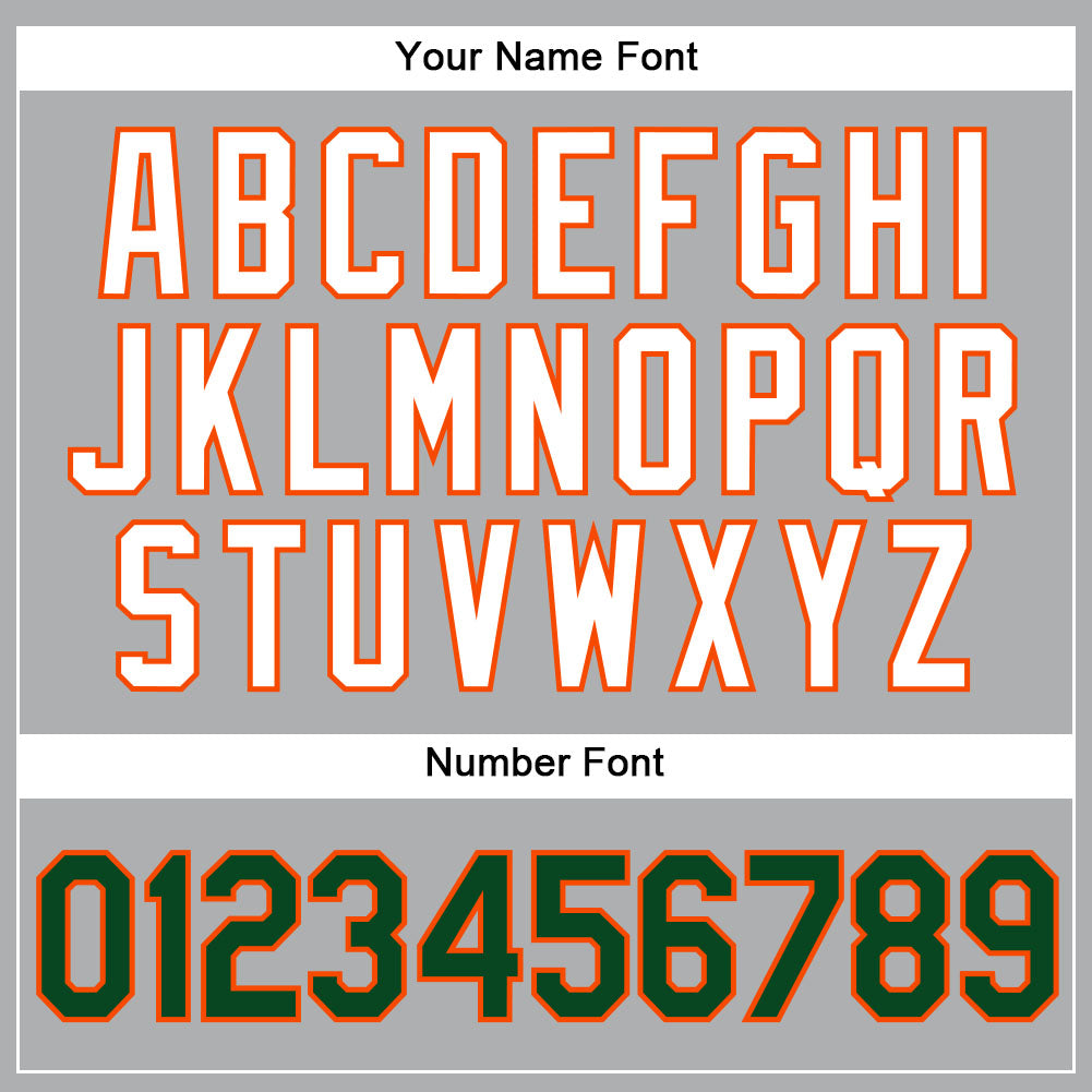 Custom Gray Green-Orange Authentic Baseball Jersey view 5
