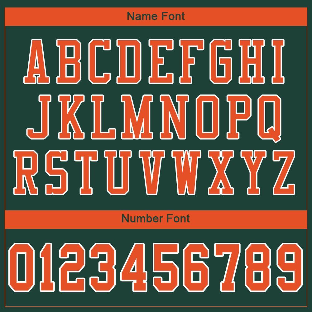 Custom Green Orange-White Mesh Authentic Football Jersey view 5